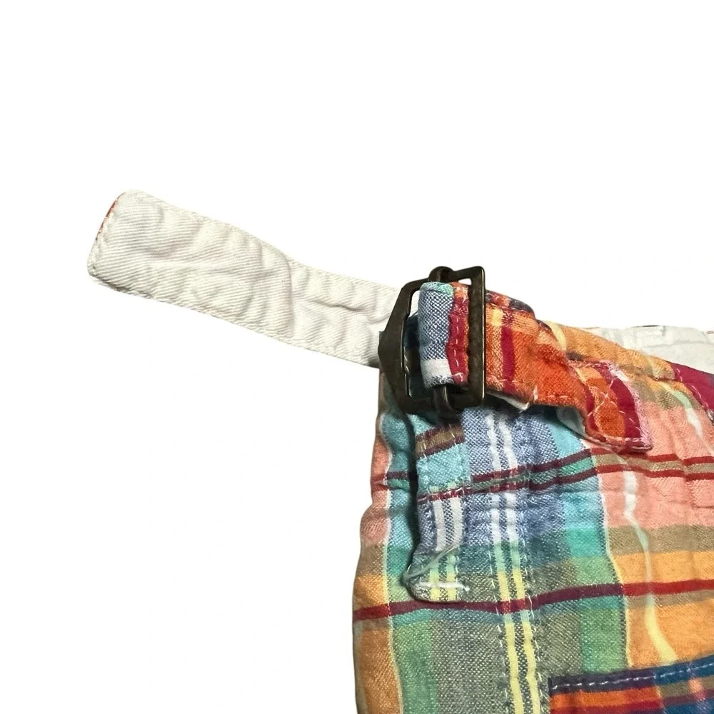 Polo Ralph Lauren Madras Patchwork Cargo Shorts Mens 34 Plaid Y2K 9